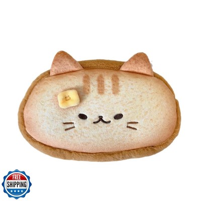 Super Cute Lovely Lucky Bread Toast Cat Pencil Case, Big Capacity Large Soft 