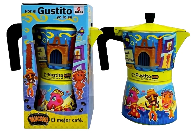 Puerto Rico FIESTAS DE LA SANSE Greca Yaucono LTD. ED. Espresso Coffee Pot NIB