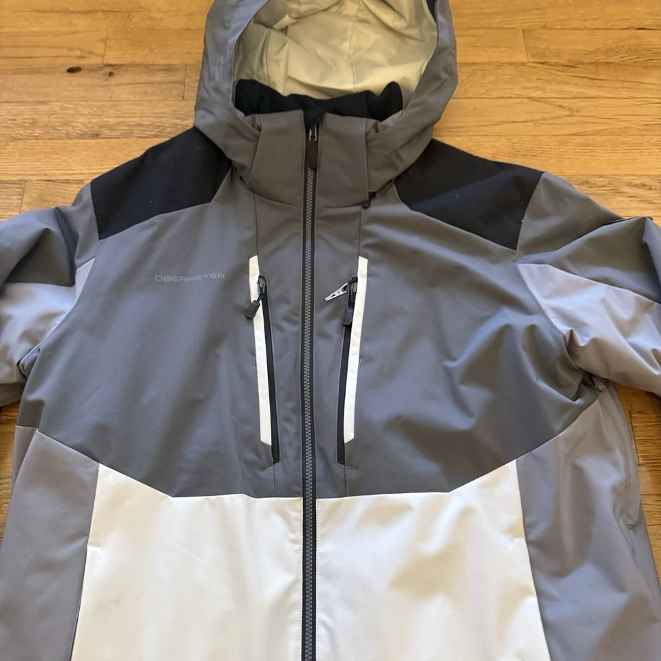 Obermeyer Foundation Ski Jacket Men’s Sz L  Waterproof Vented Hooded Alpine Seri - Image 3 of 4