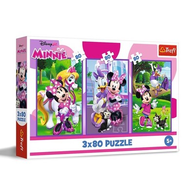 3 in 1 Puzzle: Disney, Minnie und ihre Freunde - 3 x 80 Teile, 3er Set