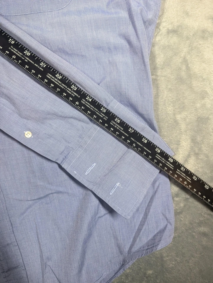 Camisa De Colección Brooks Brothers Para Hombres 16 Azul Fabricantes Vestido Manga Larga Hecha en EE. UU. 90s Foto 4 de 4