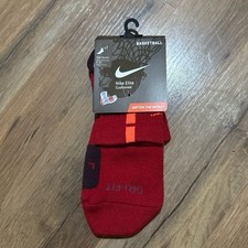 2014 Nike Elite High Quarter Cushioned Basketball Red Orange Vintage Socks