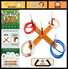 Outdoor Ring Toss Game Set - Wooden Lawn Game with Carry Bag Fun for Kids Ad