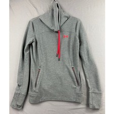 Under Armour Pullover Sweatshirt Womens XS Funnel Neck Gray Active Hoodie Good