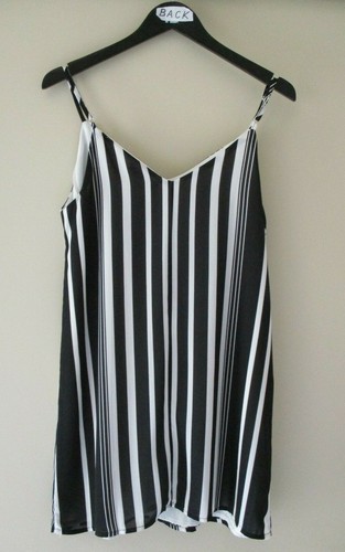 COTTON ON WOMENS Black & White Stripe Long Line Sleeveless Top Size M Lined - Picture 4 of 5