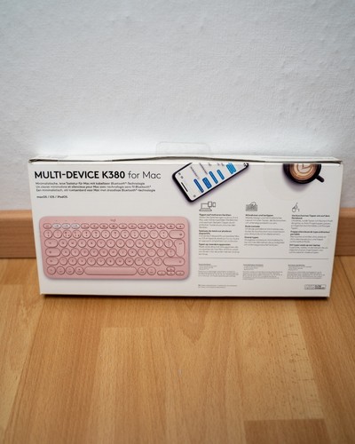 Logitech K380 Bluetooth Multi Device Tastatur Mac QWERTZ-DE-Version - Rosa - NEU - Bild 2 von 4