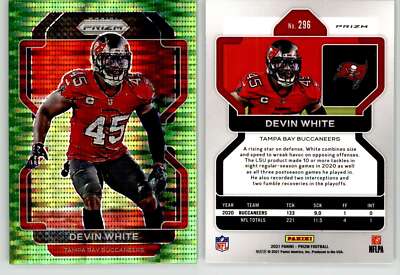 Devin White 2021 Prizm Green Pulsar #296 Buccaneers