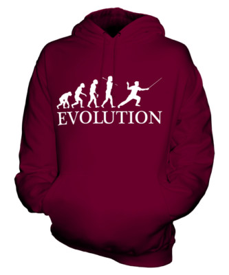 FENCING EVOLUTION OF MAN UNISEX HOODIE MENS WOMENS LADIES GIFT SWORD CLOTHING