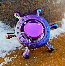 NEW Rainbow Ship Wheel Fidget Spinner Toy Boys Girls Kids Adults ADHD Focus  