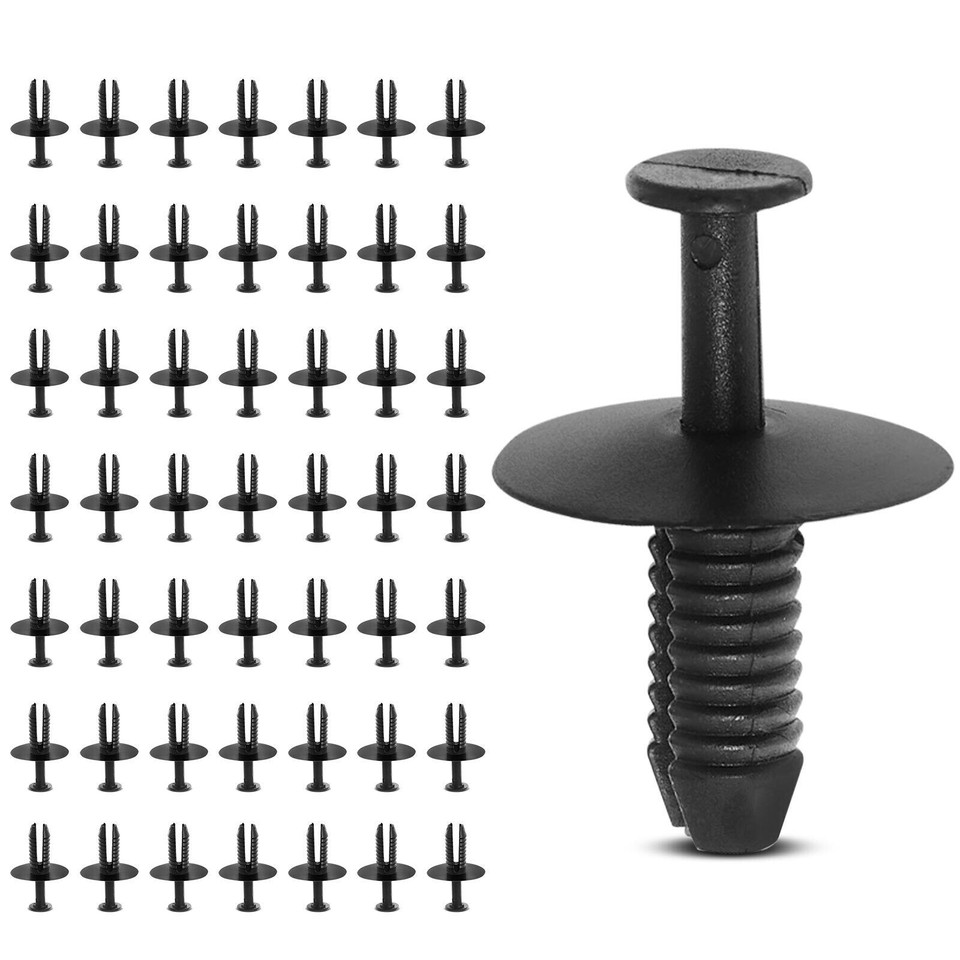 50Pcs 6.3mm Hole Nylon Bumper Trim Retainer Clips Push-Type for BMW 3 5 ...