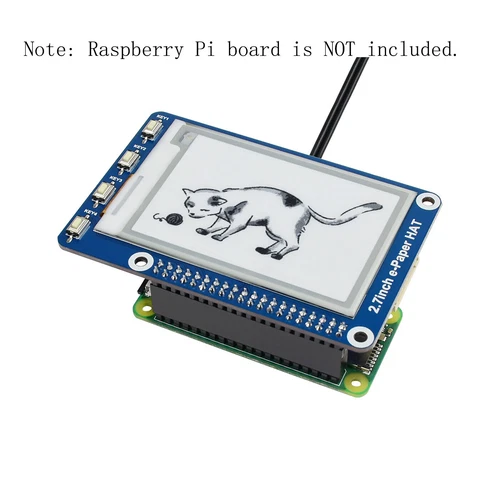 2.7“ E-ink E-Paper Eink Display HAT for Raspberry Pi 0 Zero 2 W A 3 Model B 4 5