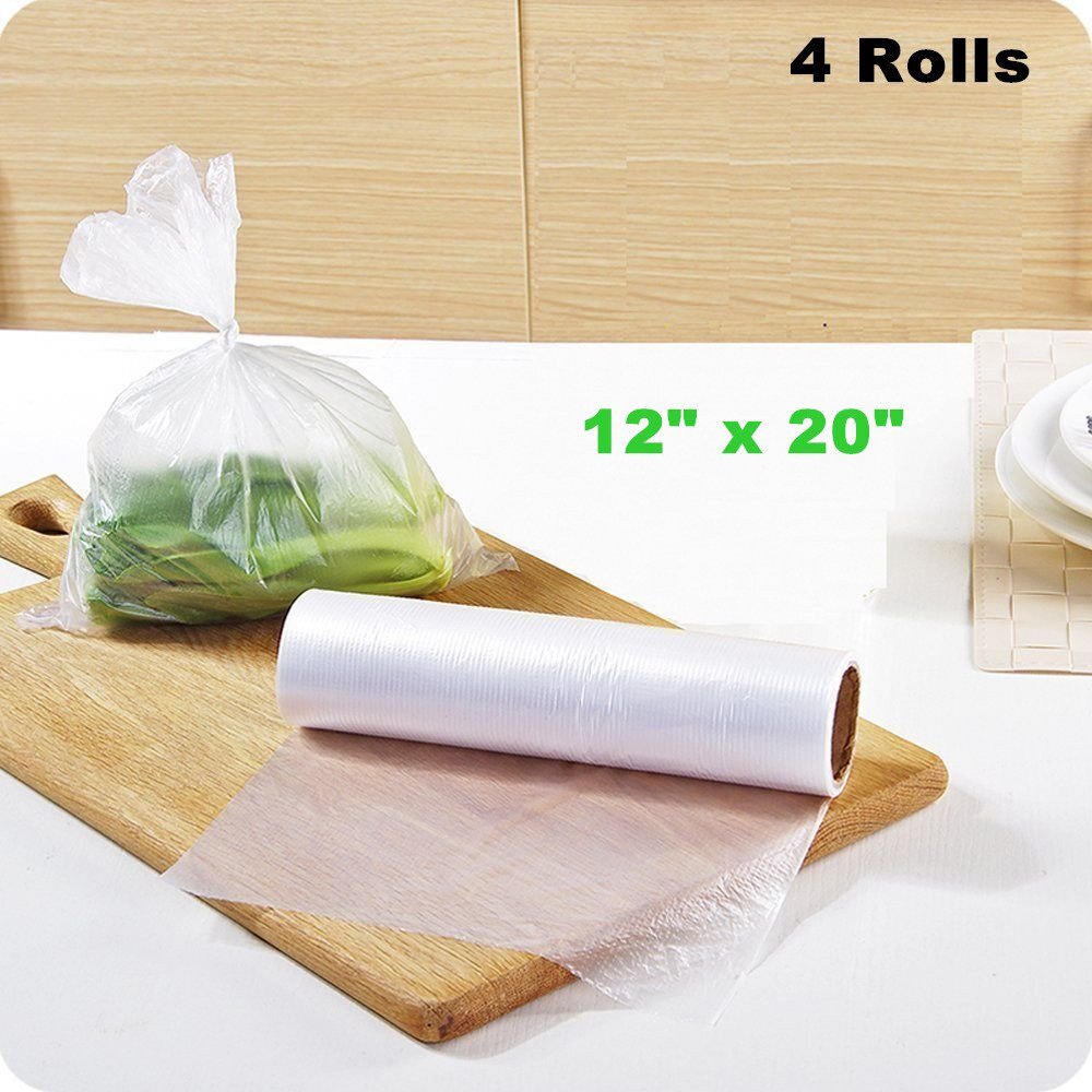 FREEAMG Clear Plastic Produce Bags, 12" X 20", 350 Bags Per Roll With Free Ties, Suitable For - Foto 9