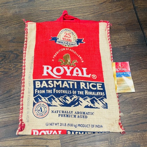 Purse Royal Basmati Rice Tote With Handles and Zipper Burlap BAG ONLY 20lb size eBay