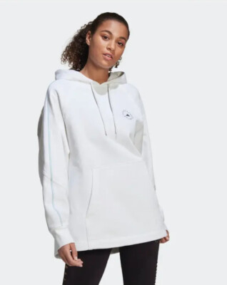 ADIDAS BY STELLA McCARTNEY PULLOVER HOODY LOGO WHITE GYM TRAINING