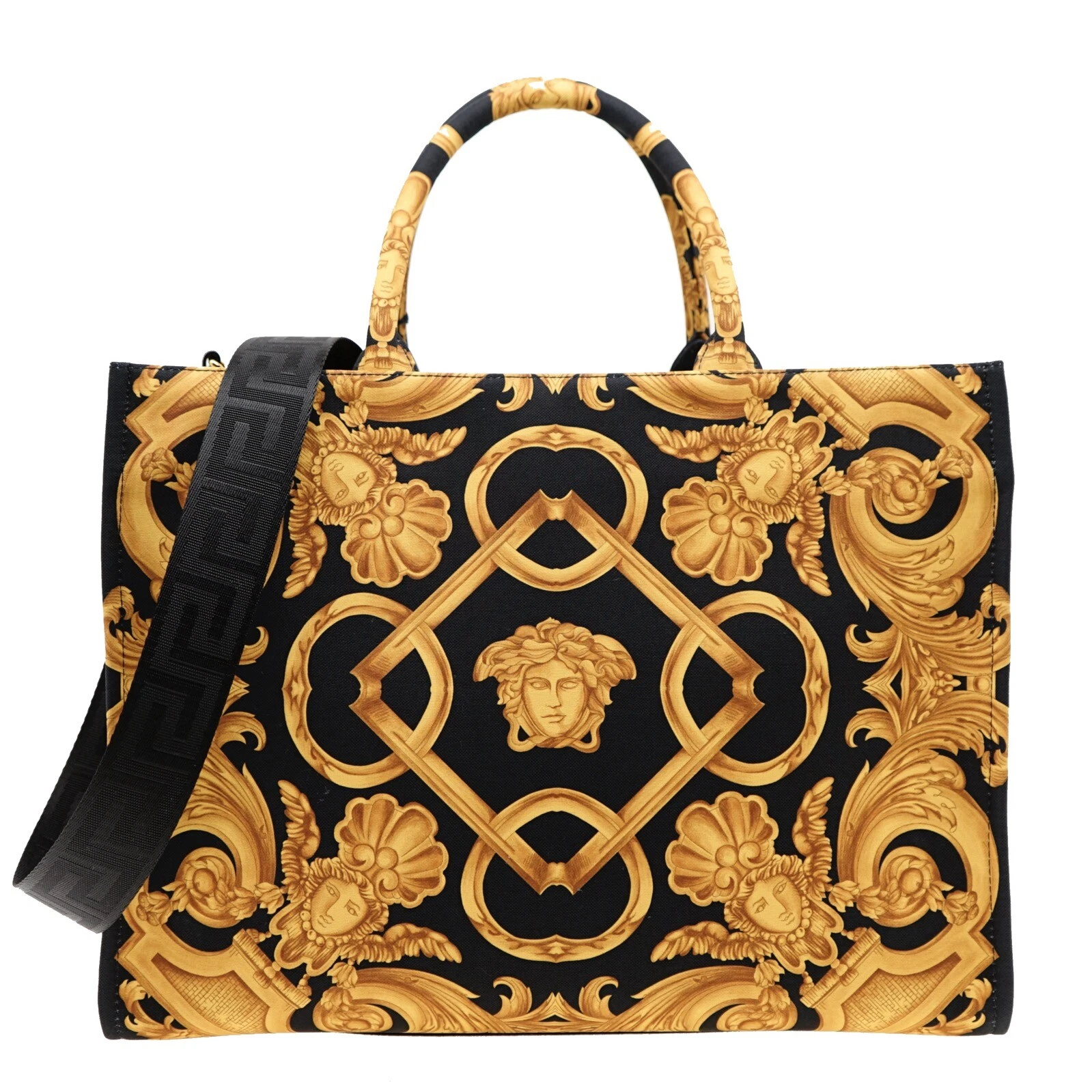 Versace Medusa Large Tote Shoulder Bag Baroque Fabric New