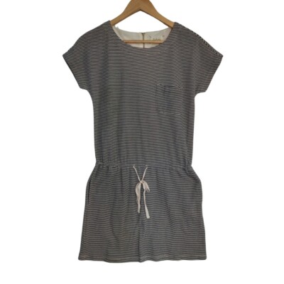 Lou & Grey XS Drawstring Cotton Blend Mini Dress with Pockets Gray White Stripe | eBay Lou & Grey XS Drawstring Cotton Blend Mini Dress with Pockets Gray White Stripe | eBay