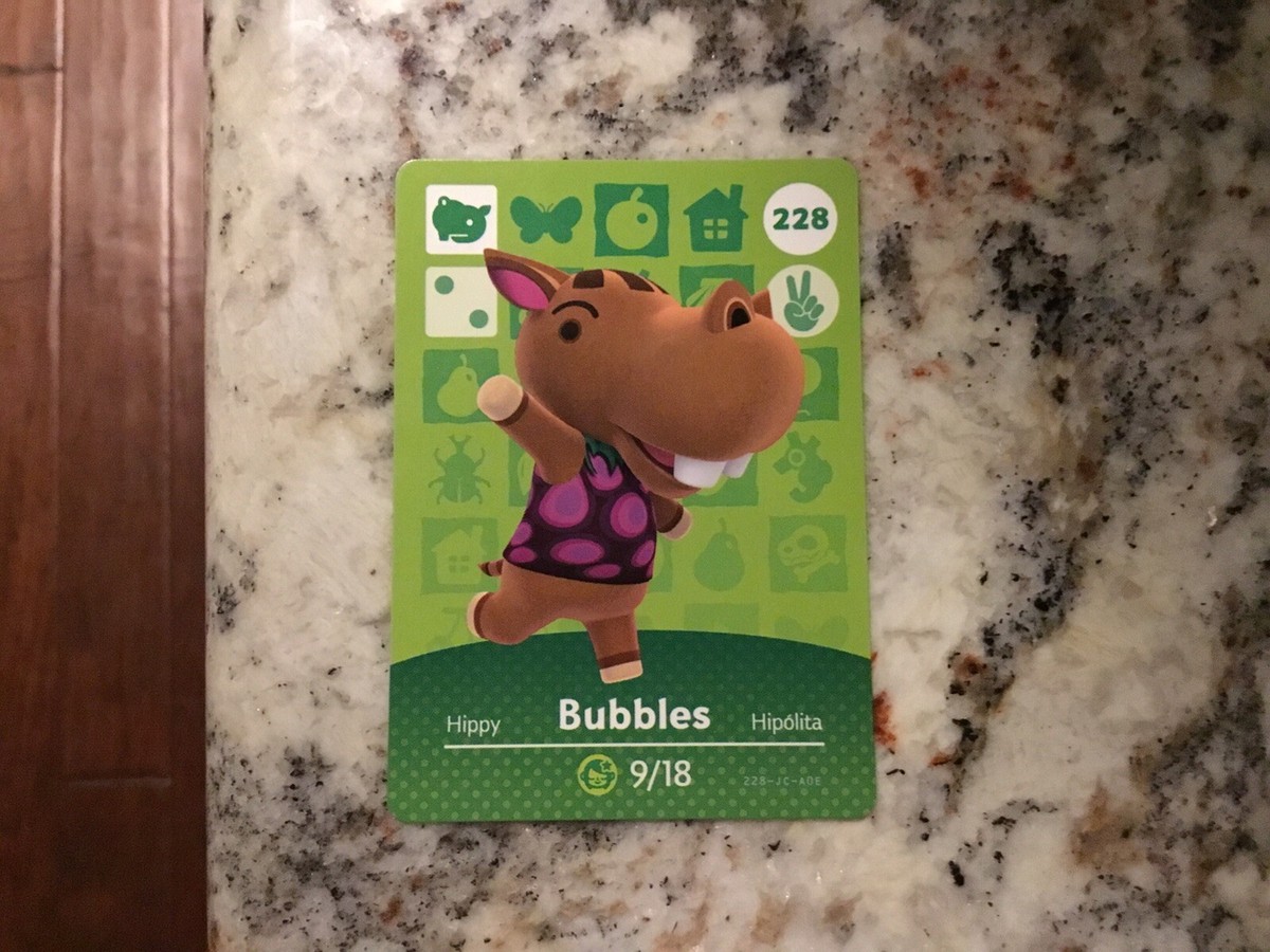 BUBBLES #228 Animal Crossing Amiibo Authentic Nintendo Mint Card