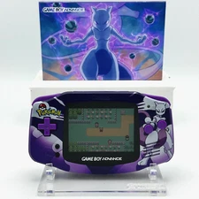 Game Boy Advance GBA Custom IPS Backlit UV Print Shell Mewtwo Purple Laminated