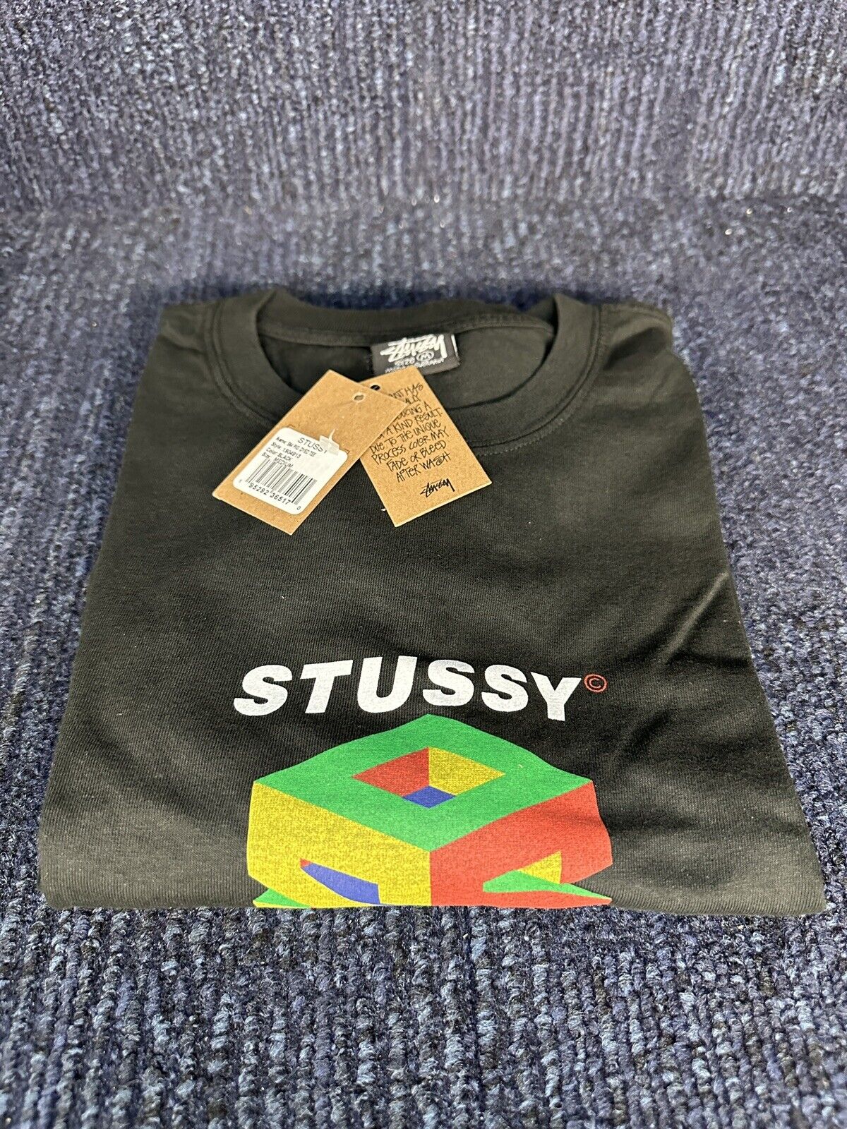 STUSSY S64 N64 Pigment Dyed T Shirt Tee Black Medium In Hand Ready