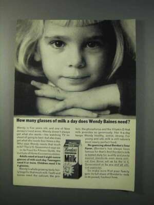 1963 Borden's Milk Ad - How Many Glasses