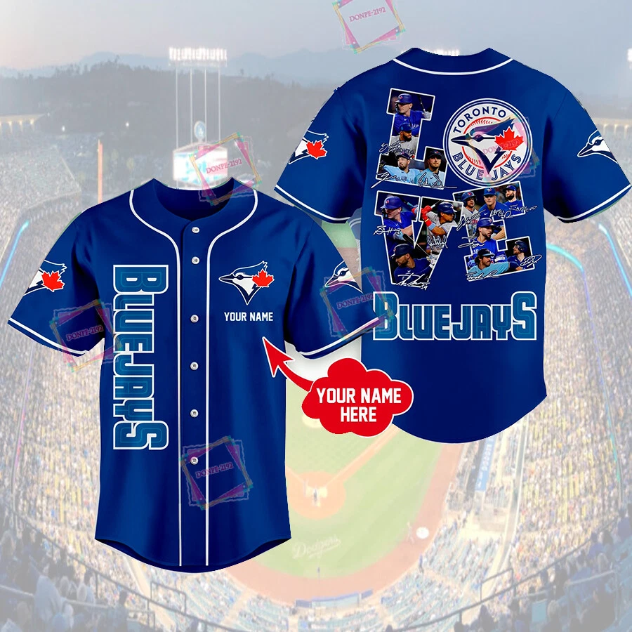 Hot Trending Blue Jays Love Team 2023 Fan Made Baseball Jersey 3D Print S-5XL