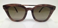 Tom Ford Tf575 Anna 02 Striped Brown 55k Plastic Cat Eye Sunglasses 49