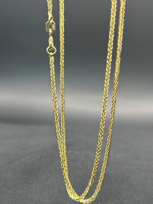 20'' 2mm. 14 Karat Gold Spiga Kette Halskette