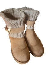 UGG 6 Women  s Cambridge Knit Ankle Fluffy Inside Leisure Boho Buckle Winter Comf
