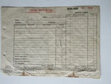 1932 Frost Motor Wyckoff, NJ receipt adjust brakes for 75 cents