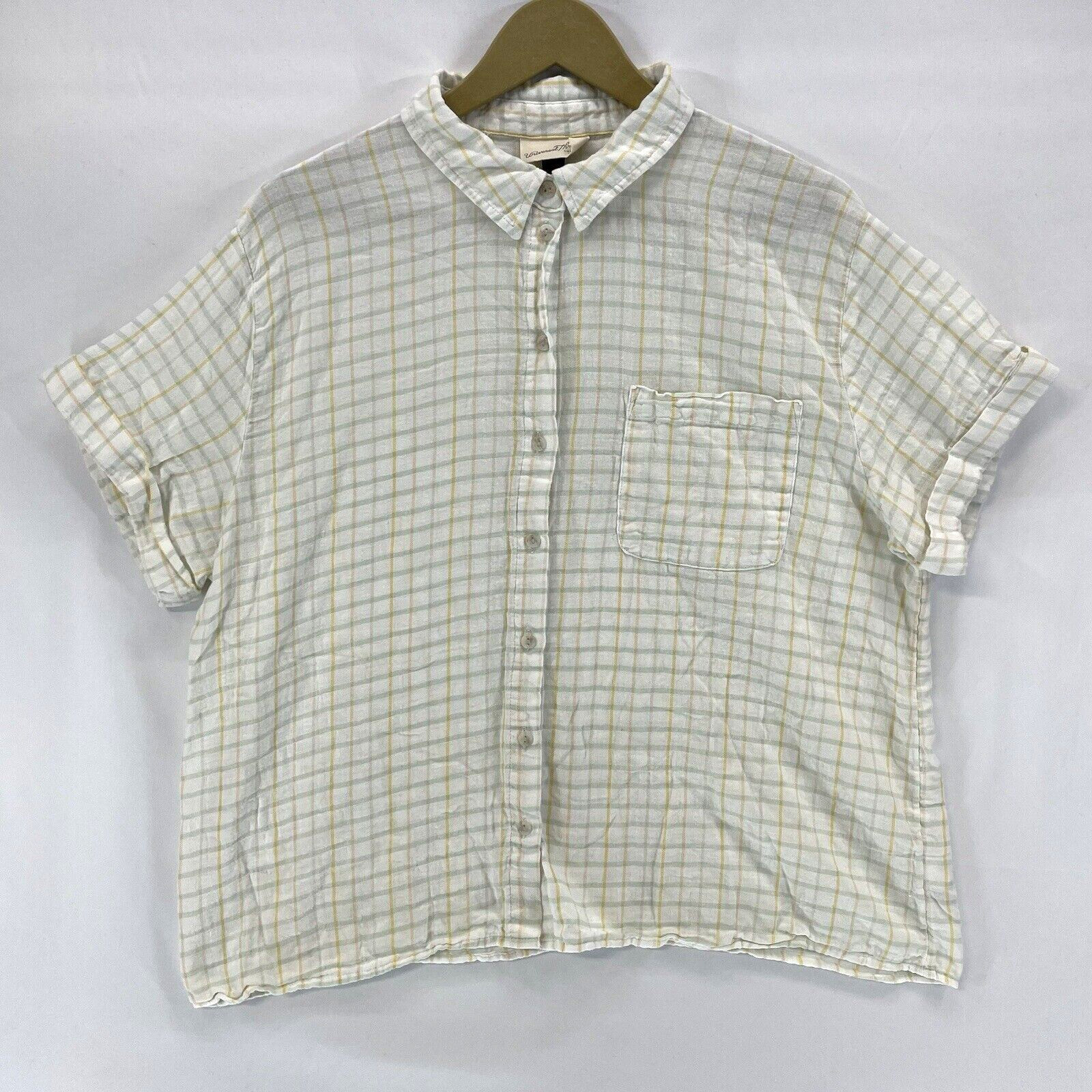 Universal Thread Women's Button Blouse Picnic Pla… - image 1