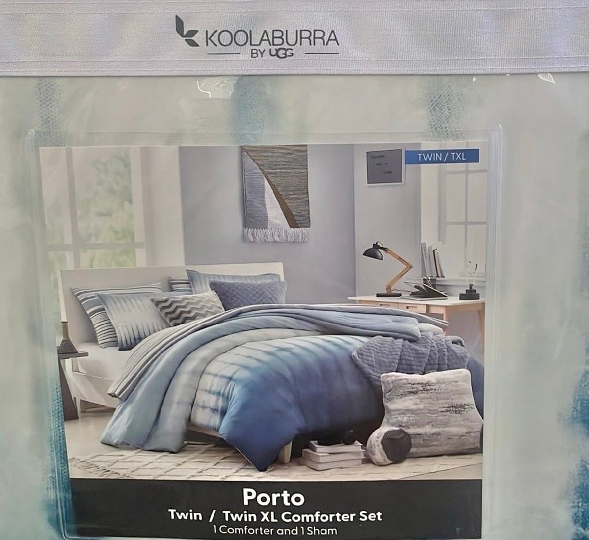 Koolaburra by UGG Porto Comforter Set with Sham Twin XL blue