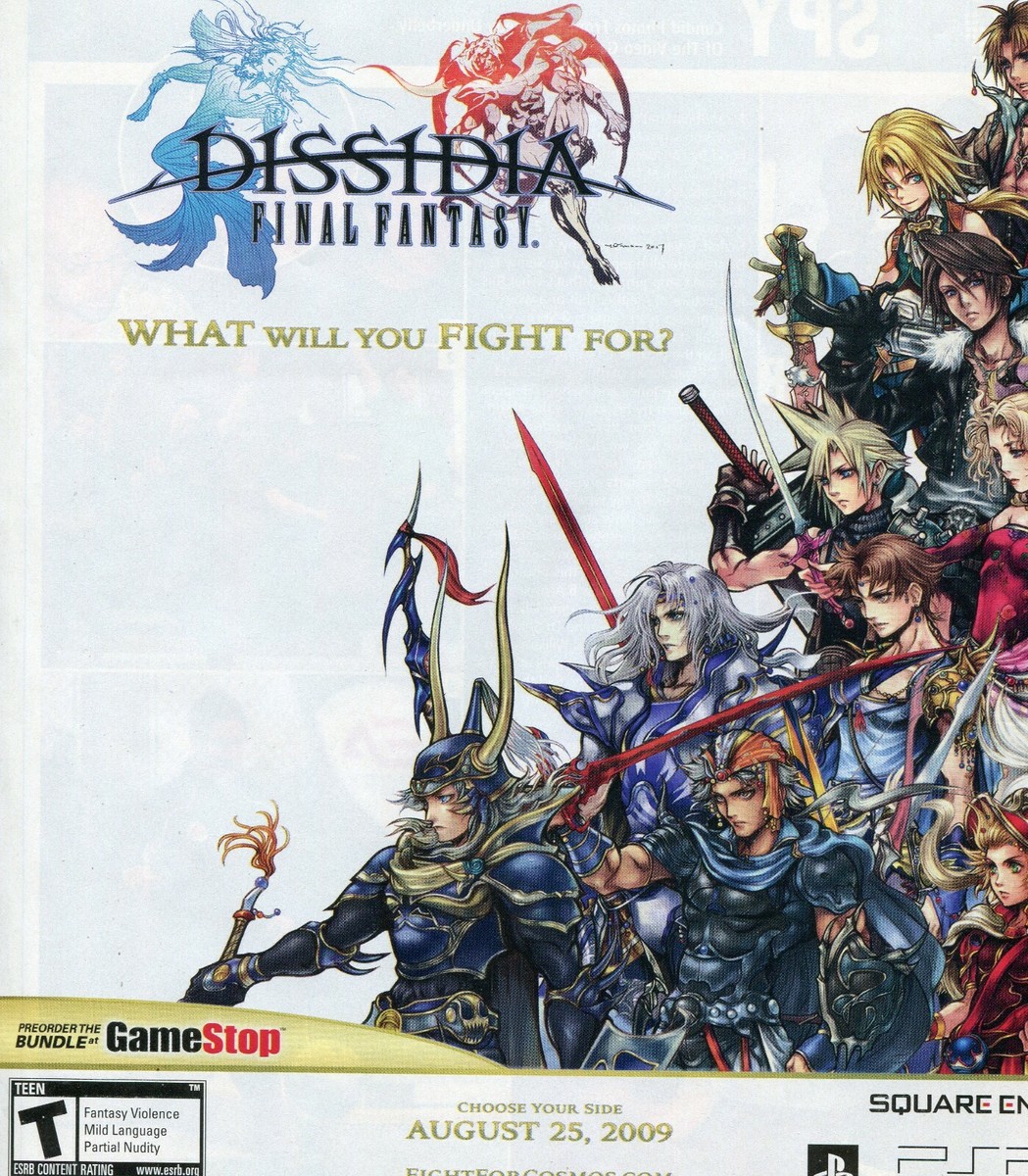 2009 Print Ad of PlayStation Final Fantasy Dissidia game