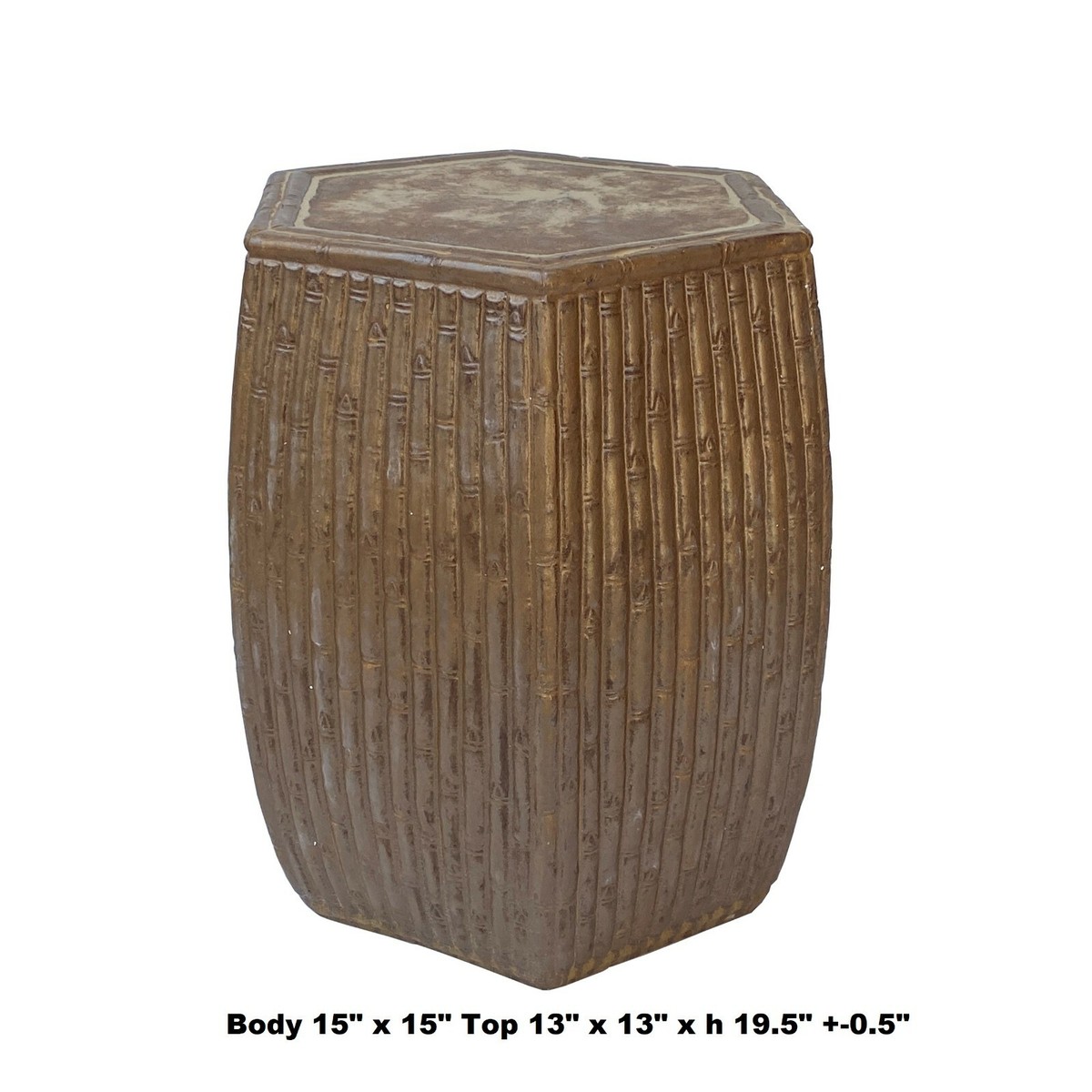 Chinese Hexagon Bamboo Theme Brown Ceramic Clay Garden Stool cs6962S Chinese Hexagon Bamboo Theme Brown Ceramic Clay Garden Stool cs6962S
