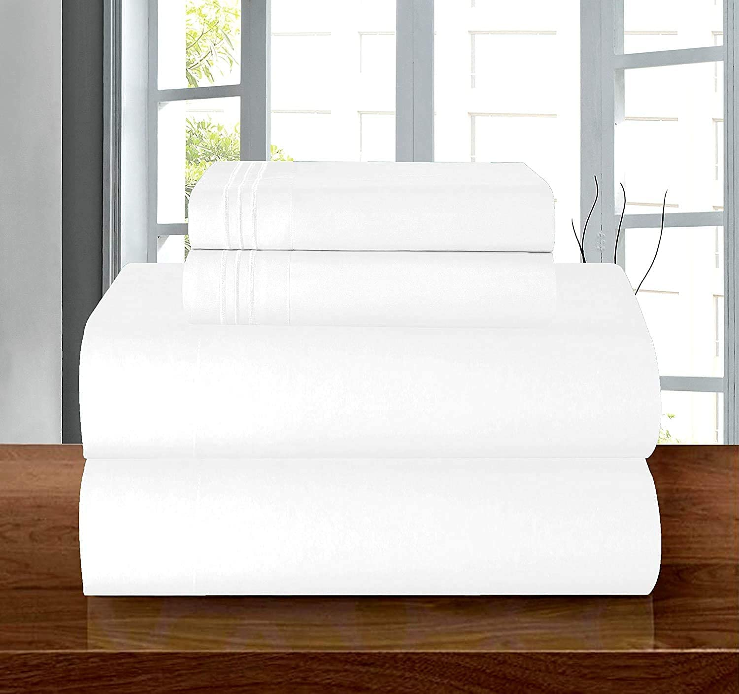 Luxury Soft 1500 Thread Count Egyptian 4-Piece Premium Hotel Quality Wrinkle Res