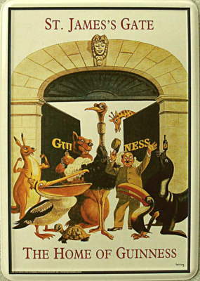 Blechpostkarte Guinness - St. James Gate, 10 x 14,5 cm