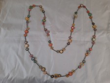 Collier Sautoir Plaqué Or Et Perles Pâte De Verre – Années 1980 – Marque Louis Rousselet
