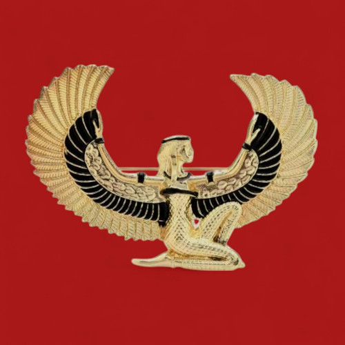 HUGE ISIS BROOCH Egyptian Goddess of Maternity & Fertility Egypt Africa pin C3