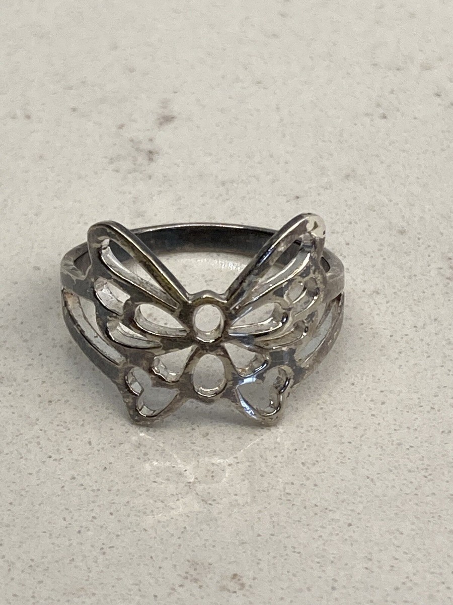 Sterling Silver Womens Butterfly Ring Size 1/2