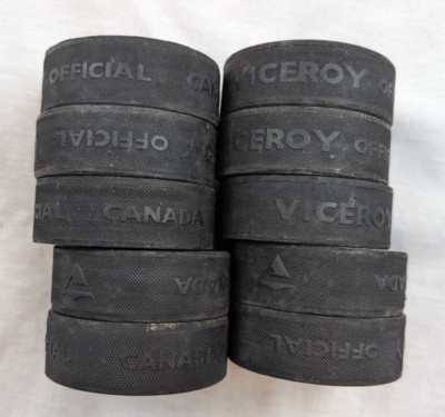 Lot of 10 Viceroy Canada Official Hockey Pucks black blank unused