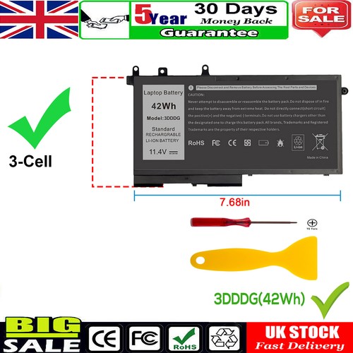 3DDDG Battery For Dell Latitude 5480 5488 5290 5490 5491 5580 5590 5591 Laptop - Picture 1 of 15