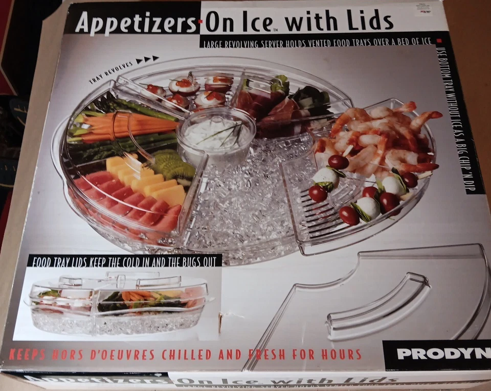 Prodyne AB-5 Crystal Clear Acrylic Appetizers On Ice Revolving Tray 16-1/2x5 in. - Image 2 of 4