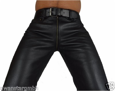 AW-701 real leather pants with 2 way zipper biker jeans leather pants, leather pants