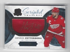 HENRIK ZETTERBERG 2017-18 UPPER DECK THE CUP SCRIPTED SWATCHES #SW-HZ 21/35!