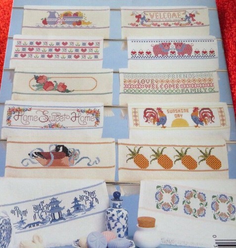 Big Lot Kitchen Bath CROSS STITCH Towel Border Chart Pattern Fingertip LEAFLETS - Picture 3 of 8