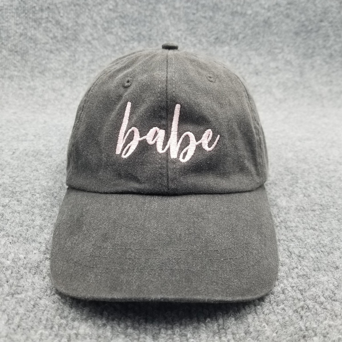 Babe Hat Cap Gray Womens Leather Strap Back Adams
