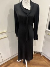 M&S COLLECTION DRESS BLACK Leopard Print SIZE 12 LONG 