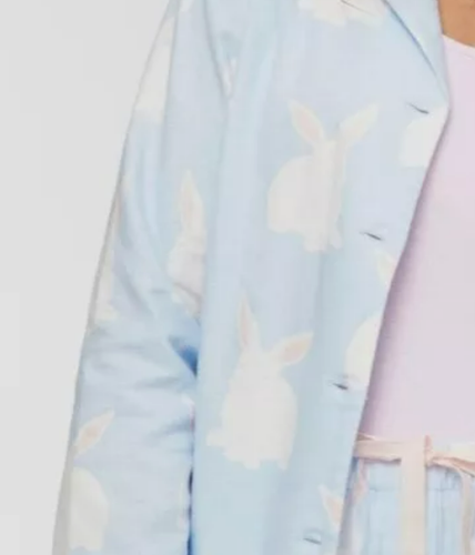 BNWT Peter Alexander Blue Bunny Cosy Flannelette 2 Piece PJ SET Size M Ladies - Picture 2 of 7