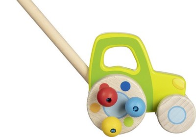 Goki 54880-Schiebefahrzeug Holz Traktor Holzspielzeug Kleinkind Weihnachten NEU