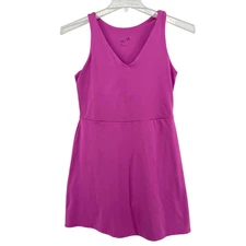 GapFit Women's Pink V-Neck Athletic Dress with Built-in Shorts Size Medium