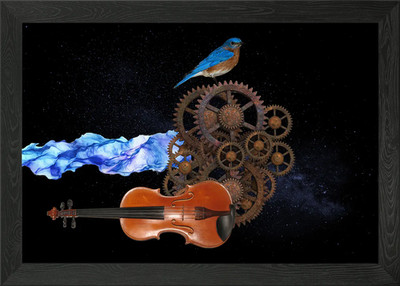 Musik Collage gerahmtes Wandbild Poster Leinwanddruck Bild